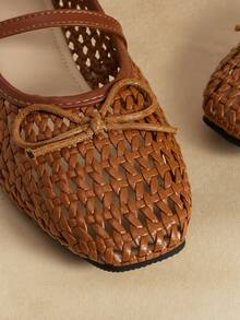 Rosivie Low Vamp Mary Jane Shoes Women's 2026 New Summer Sandals French Hollow Small Leather Shoes With Shoes - Brown - View 4