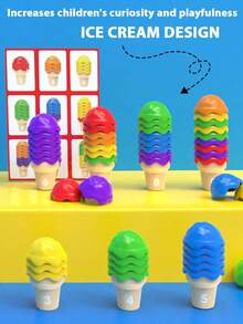 MINKOJA Ice Cream Counting And Color Sorting Stacking Toys, ABC Learning Toy, Number Math Games Learning Toy - Multicolor - View 5