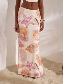 Opulessa Chân váy dáng suông eo thấp, in họa tiết lưới, kiểu đuôi cá dành cho nữ. - Nhiều màu - Xem 2