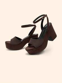 CUCCOO BASICS Women's Fashion Wedge Heel Platform Sandals - Coffee Brown - View 9