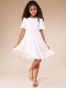 SUMWON Tween Girls Dresses - White - View 1
