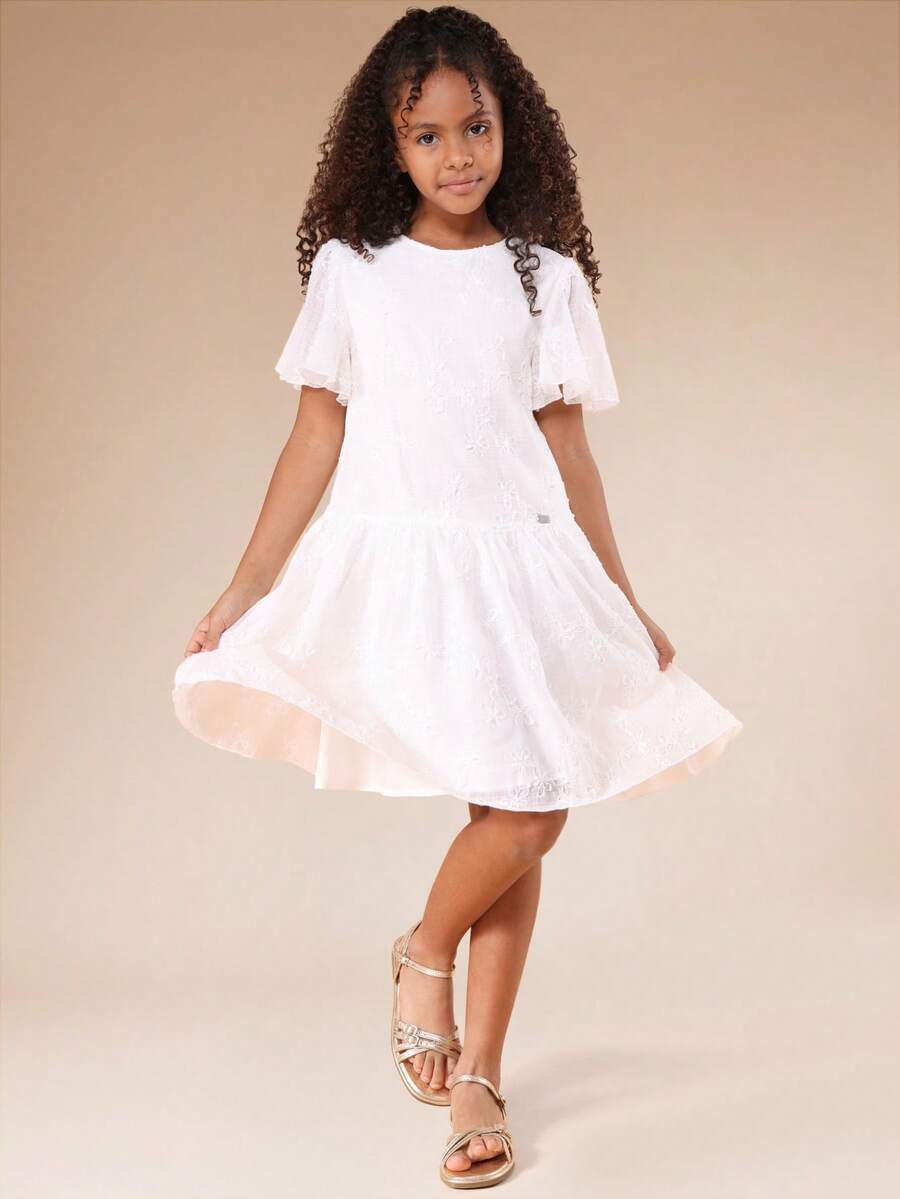 SUMWON Tween Girls Dresses - White - View 1