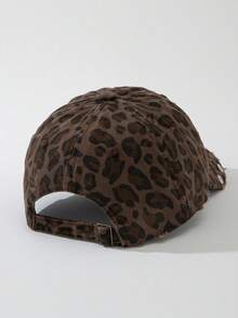 ROMWE Grunge Punk 1 女士豹纹十字透气棒球帽，户外可调节帽 - 多色2 - 查看 4