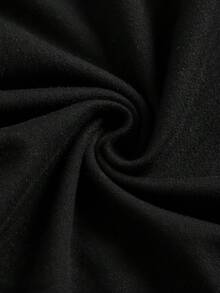 SHEIN Girlism 不对称肩部针织T恤，黑色，时尚独特，适合春夏、秋冬叠穿 - 黑色 - 查看 5