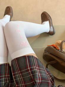 DAZY White Leggings, College Style, Valentine's Day, Music Festival, Wedding, Banquet, Dance Party, Party, Elegant Fitted Women's Tights,Spring/Summer - White - View 5