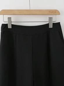 Franclia Women's Black Pants With White Trim, Suitable For Spring And Autumn - Black and White - View 5