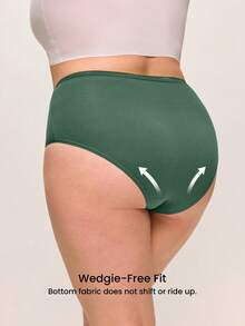 LUVLETTE Plus 3-Pack Cotton Logo High-Waist Briefs Women Underwear Panties Set - Multicolor - View 2