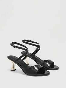 CUCCOO CHICEST Women's Buckle Design Fashion Daily Wear High Heel Sandals - Black - View 1