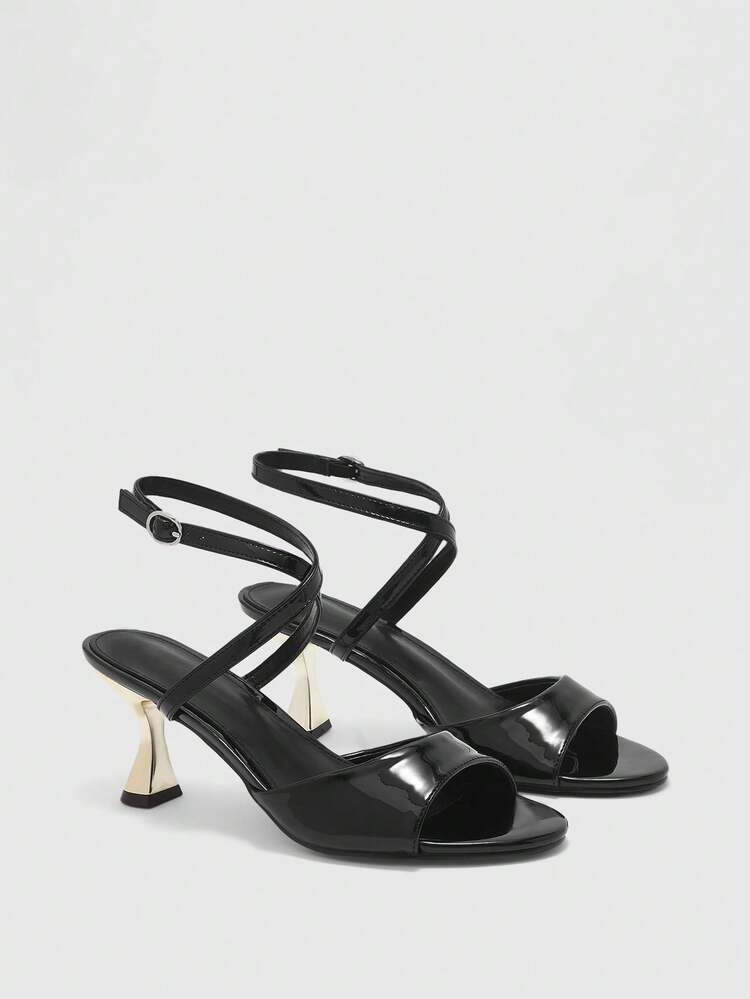 CUCCOO CHICEST Women's Buckle Design Fashion Daily Wear High Heel Sandals Summer Shoes Wedding Shoes Bride Shoes