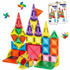 MINKOJA Mini Magnetic Building Blocks Children's Toy Magnetic Tiles, Portable Travel Set Easy To Carry Children's Building Toys, Parent-Child Interactive Toys, Suitable For Bachool/Holiday Birthday Gifts