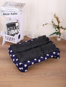 1pc Star Pattern Warm & Breathable Pet Bed, Suitable For Small/Medium/Large Cats & Dogs, All Season Use (Please Allow 3 Days For The Product To Expand After Receiving Or Manually Fluff It) - Blue - View 4