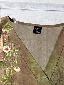 EMERY ROSE Kemeja Kasual Minimalis Khaki Motif Bunga Vintage Ukuran Besar, Cocok untuk Musim Panas - MultiWarna - View 3