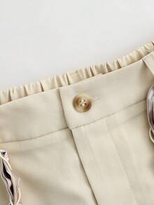 Franclia 女士纯色休闲短裤 - 杏色 - 查看 8