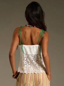 Athîral Áo hai dây không tay màu trắng khoét eo dáng casual dành cho nữ, thích hợp cho mùa xuân và mùa hè. - trắng - Xem 2