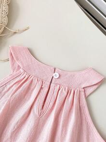 SHEIN Playful Pals 2pcs/Set Young Girl' Woven Printed Camisole Top + Casual Shorts - Pink - View 8