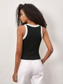 Fluxe Top tank ribete en contraste - Negro - Ver 3