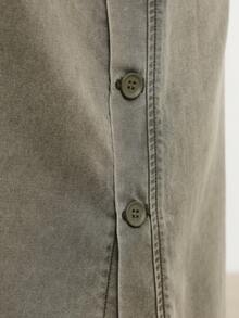 KSTM Women Denim Button Down Front Slit Maxi Skirt Washed Vintage High Waisted Long A Line Summer Spring Casual Everyday - Green - View 8