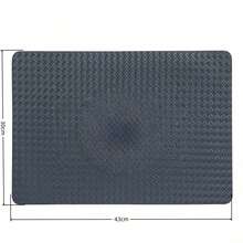 2pcs/4pcs Square Blue-Gray Nordic Style Woven Leather Heat-Resistant High-End Placemats For Hotel Home Kitchen Dining Table Decor - gray-blue - View 4