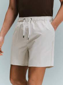 Driftmere 宽松男士斜口袋抽绳腰短裤 - 淺灰色 - 查看 8