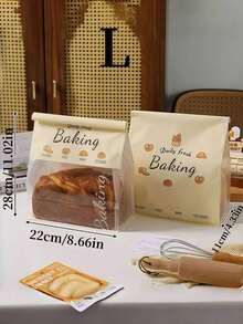 Túi giấy Kraft đựng bánh có cửa sổ, hoàn hảo cho bánh mì, bánh bagel và bánh ngọt tự làm - Bao bì trong suốt có khóa kẹp kim loại, chất liệu bền chắc, bao bì bán lẻ thực phẩm. - Nhiều màu - Xem 5