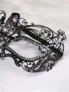 Venetian Iron Art Luxury Metal Mask, Rhinestone Diamond Design, Masquerade Ball Costume Party, Role Play, Goddess Princess Prop, Friend Gift - one size fits all - View 4