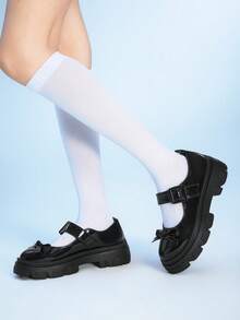 Sugerpunk Women's Bow Decor Buckle Design Platform Shoes 2000s Style - Black - View 6