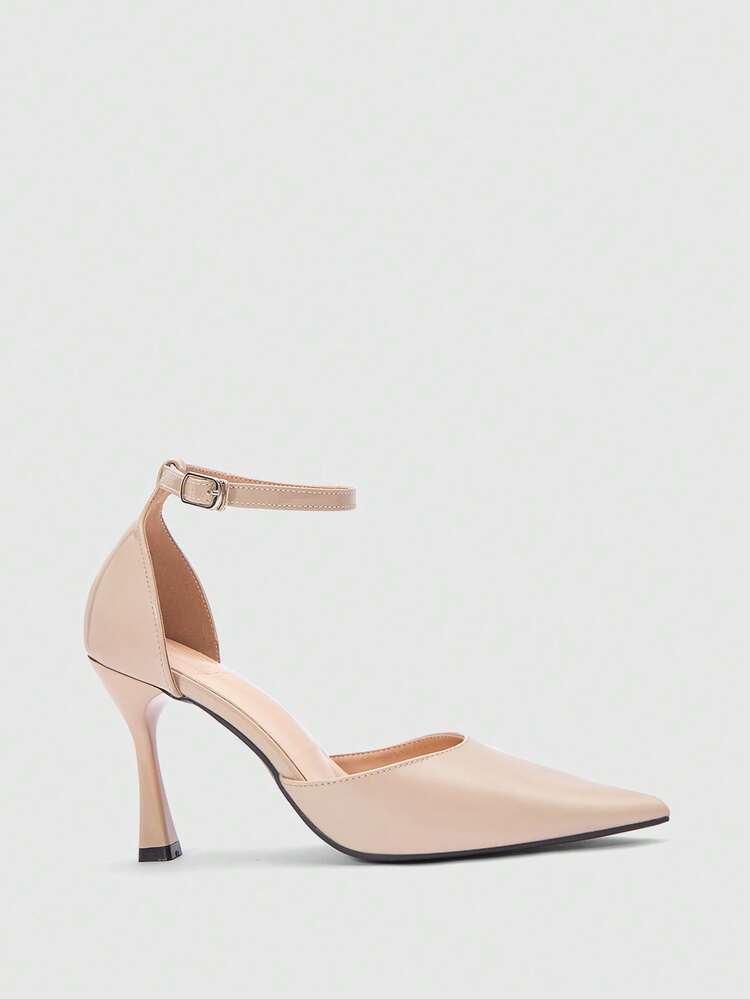 CUCCOO BIZCHIC Women's Pointed Toe Buckle Design Fashionable High Heels For Daily Wear