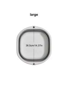 Three-Size Collapsible Basin – Portable Hand And Foot Bath Multi-Functional Plastic Bucket With Frame Rectangular Design, Durable Plastic Material, Including Mop Bucket, Suitable For Travel And Laundry Use, Foldable Basin, Portable Outdoor Travel Household Basin, Student Dormitory Basin For Washing Face And Feet, Washing Basin For Laundry. - Grey - View 9