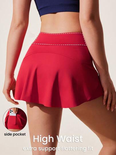 Core Rhythm Casual Versatile Solid Color Sports Skort For Summer
