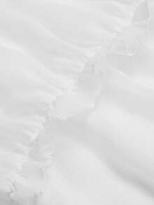 Balvessa Women's Vacation Solid Color Elastic Waist Lace Ruffle Hem A-Line Skirt - White - View 6