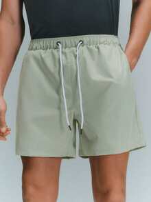 Driftmere 宽松男士斜口袋抽绳腰短裤 - 薄荷綠 - 查看 3