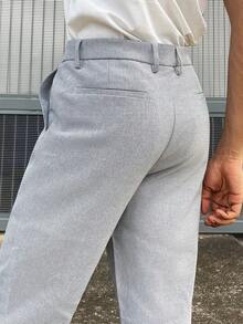 Ngobest Haus Ngobest Haus Men'S Skinny Fit Business Suit Pants - Grey - View 6