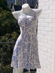 Comfortcana 女士休闲印花吊带迷你连衣裙，适合度假 - 彩色 - 查看 8