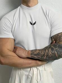 Gym Rark Camiseta deportiva de manga corta con estampado de alas para hombres - Blanco - Ver 3