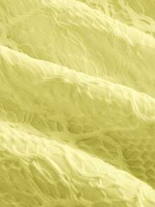 SHEIN MOD Pale Yellow Textured Knit Sheer Women's Solid Color Stand Collar Short Sleeve T-Shirt,Summer Top - Light Yellow - View 4