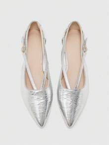 CUCCOO BIZCHIC 时尚优雅尖头高跟鞋，通勤必备 - 銀色 - 查看 2