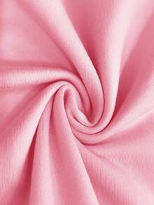 EMERY ROSE Camiseta de mujer de manga corta con cuello redondo y estampado casual de perro garabateado - Rosa Pálido - Ver 3