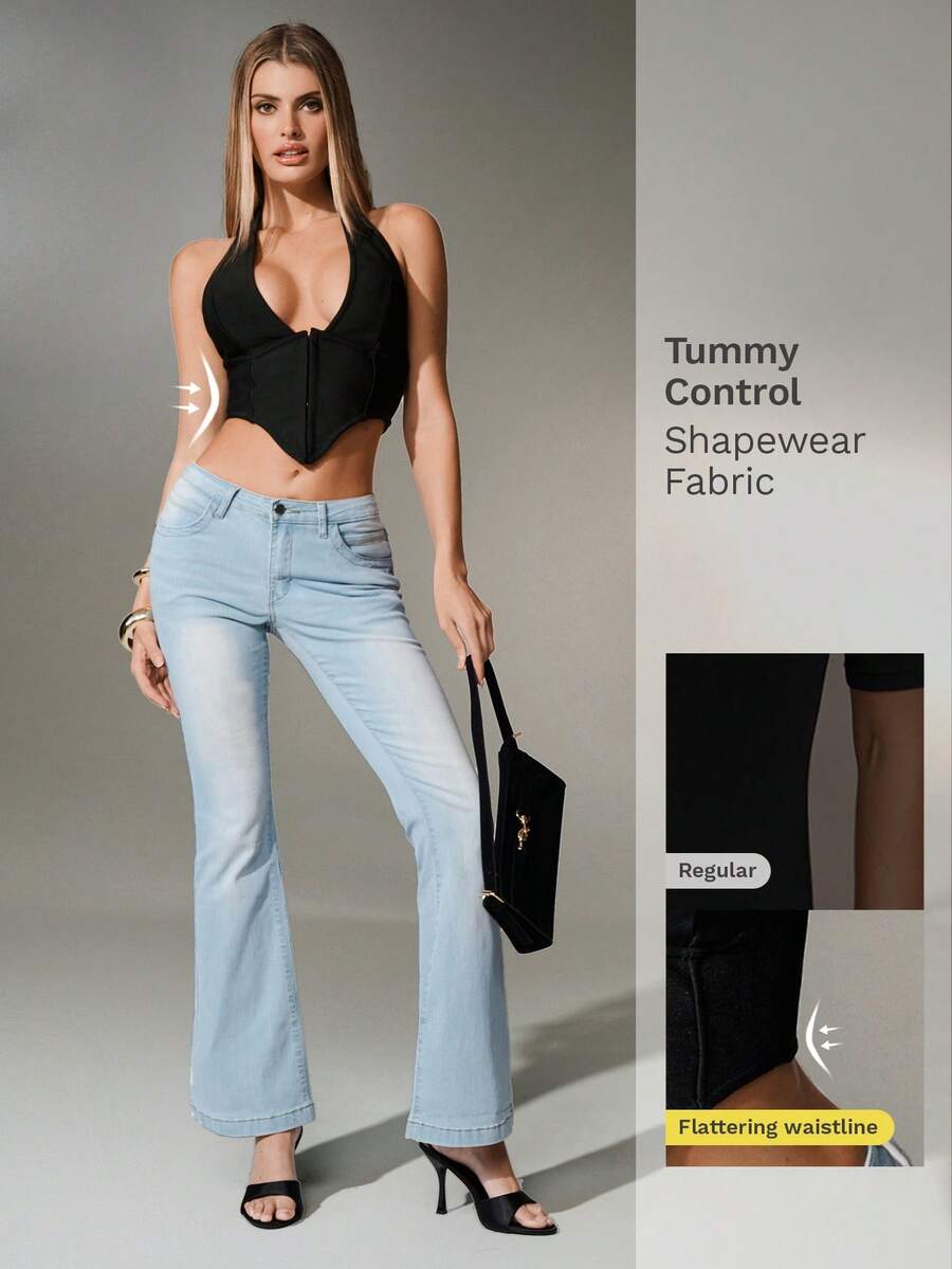Nuvra Top sin espalda de tirantes con efecto metálico negro casual y sexy para mujer - Negro - Ver 1