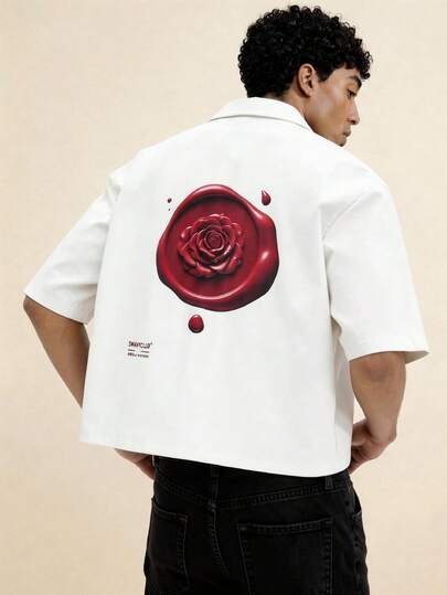 SWAVVY Camisa casual de manga corta con estampado floral y abotonadura sencilla para hombre, primavera/verano