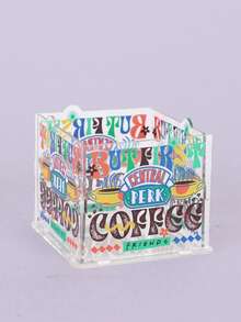 FRIENDS X SHEIN 1 pieza Caja de almacenamiento de acrílico con diseño de dibujo animado de café prioritario - Multicolor - Ver 1