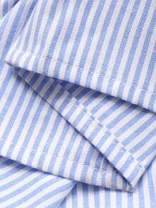 女士条纹韩式蕾丝拼接长连衣裙，春夏吊带裙 - 淺藍色 - 查看 9