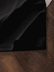 INAWLY 女士字母印花圆领休闲百搭日常短袖T恤 - 黑色 - 查看 3