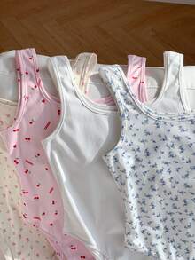 Comfortcana 4pcs/Set Assorted Sleeveless Jumpsuits, Versatile All-Match For Spring & Summer - Multicolor - View 4