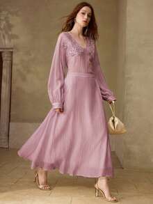 MOTF PREMIUM NEW ARRIVAL SPRING/SUMMER UMBRELLA SKIRT, PASTORAL STYLE VERSATILE COMMUTER SKIRT FOR WOMEN - Pink - View 3