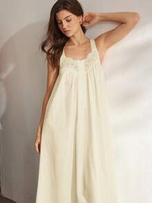 Ocili Women's Solid Color Sleeveless Casual Dress - Beige - View 6