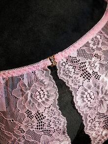 SpicyHot 1件女士性感黑色蕾丝内裤 - 粉色 - 查看 6