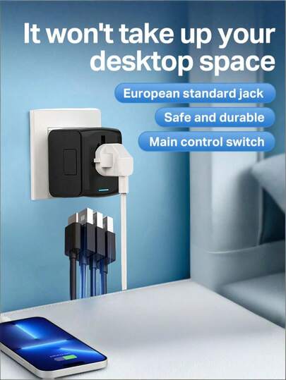 Teckwe Adaptador de viaje Enchufe de alimentación universal Reino Unido EE. UU. Toma internacional Cargador de pared, adecuado para adaptadores de varios países