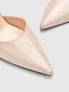 CUCCOO BIZCHIC Women's Pointed Toe Buckle Design Fashionable High Heels For Daily Wear - Apricot - View 3