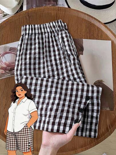 EMERY ROSE Pantalones cortos casuales hasta la rodilla para mujer de talla grande, estilo callejero, suaves y cómodos con bolsillos, adecuados para uso casual, festivales de música, estilo bohemio, /verano