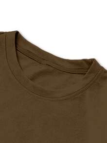 Manfinity Roughcore Áo thun nam tay ngắn cổ tròn in hình mắt và lòng bàn tay - màu nâu - Xem 4